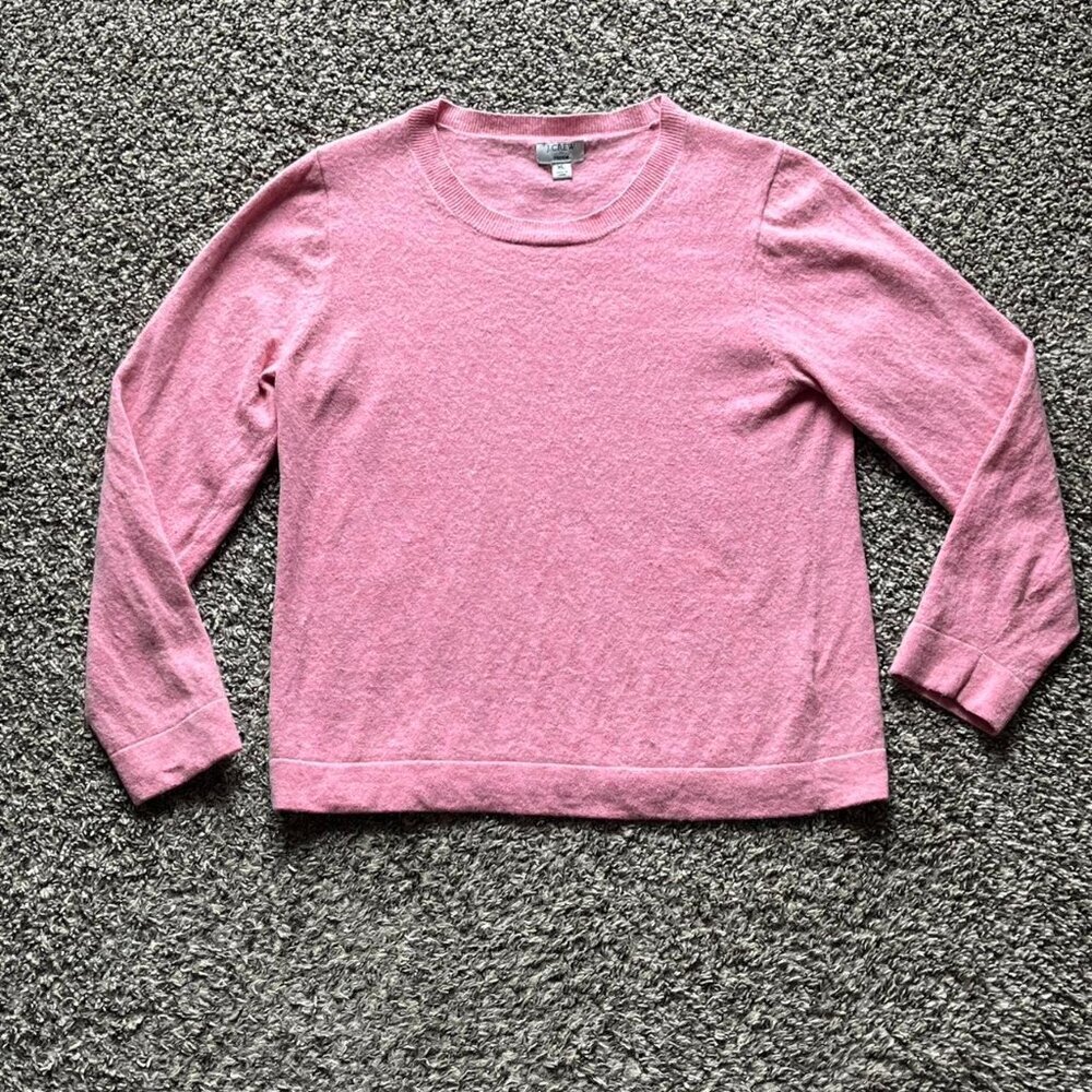 Jcrew Pink Teddie Sweater Womens XL Normcore Wool/cotton Minimalist Pullover